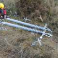 220 kV power line insulator set replacement.